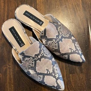 Snakeskin Mules